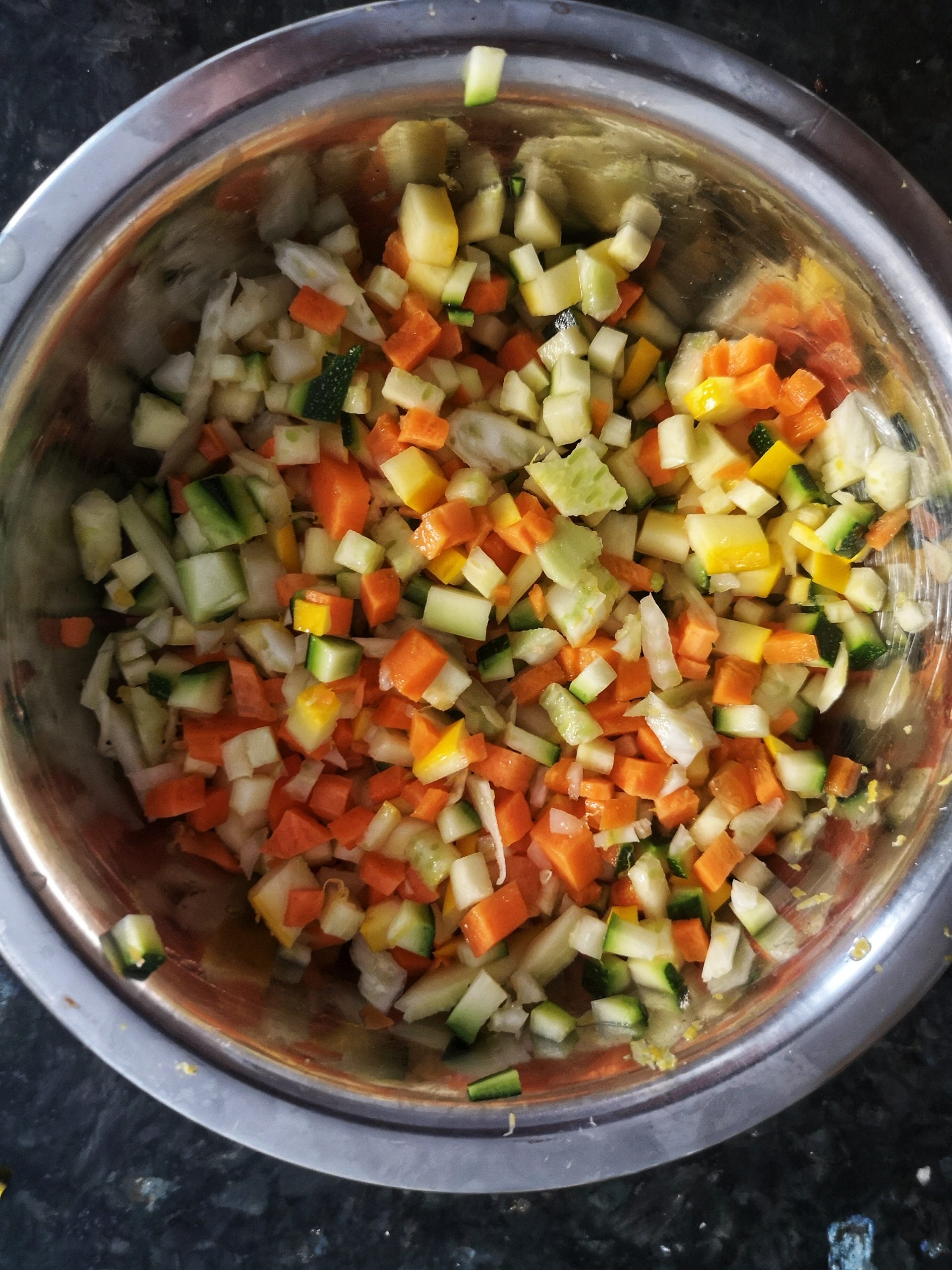 brunoise de légumes pour recette apero rapide