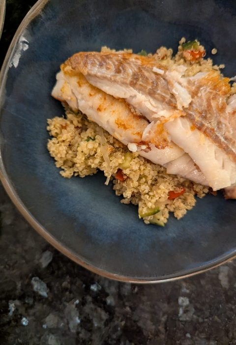 MENU DE SEPTEMBRE lieu noir et quinoa aux légumes d'été