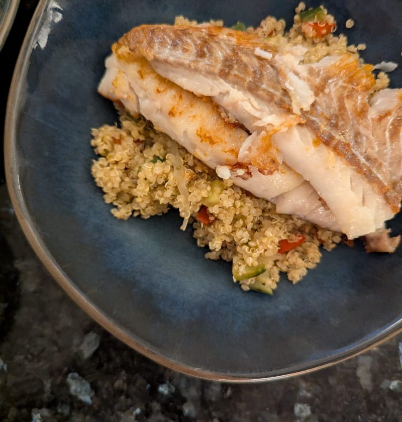 MENU DE SEPTEMBRE lieu noir et quinoa aux légumes d'été