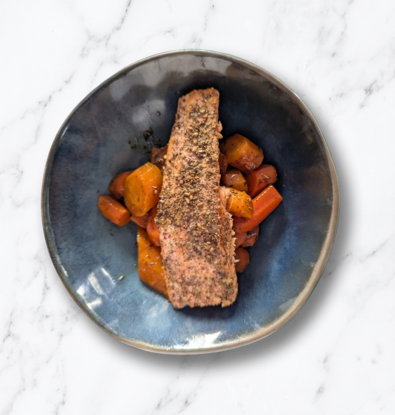 filet-truite-four-zaatar-sesame-carottes-glacees