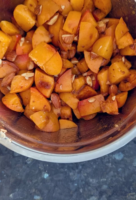 dessert abrictos frais sucre muscovado amandes concessees