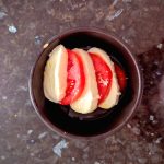 Lieu noir poêlé, purée de patate douce écrasée au beurre et sauce vierge froide au za&rsquo;atar
